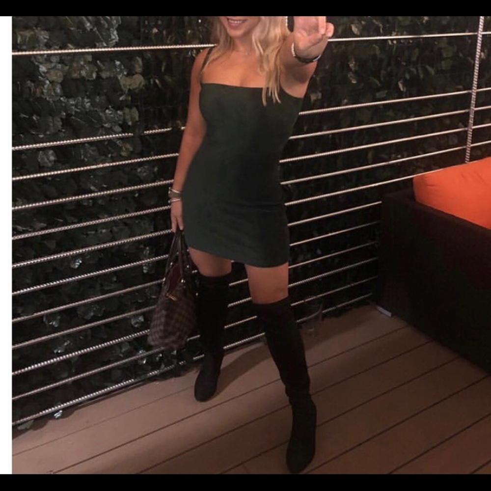 Green corduroy dress